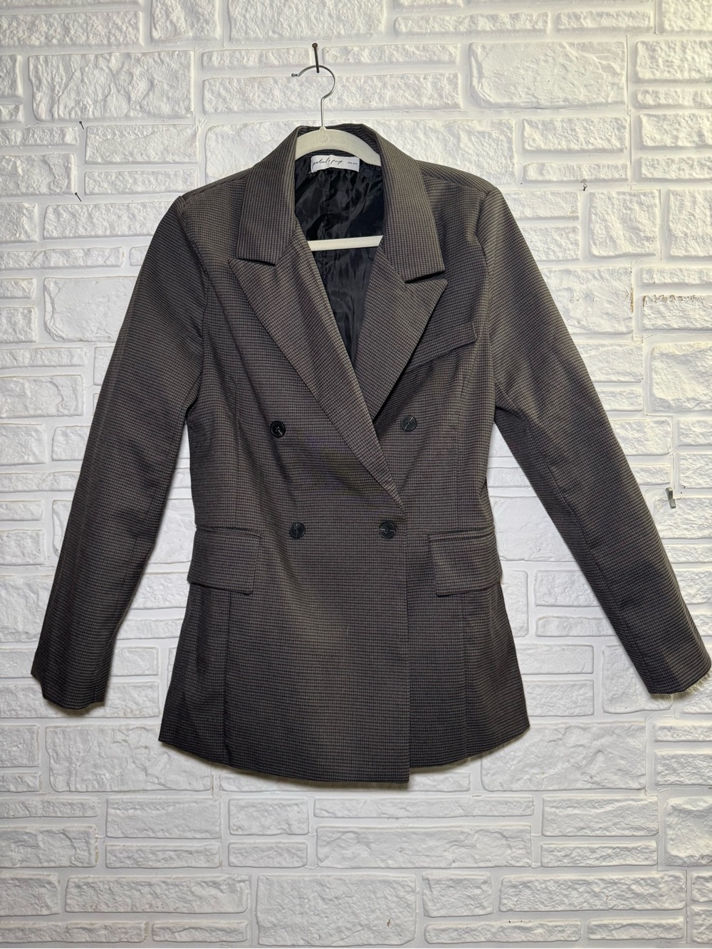 Petal & Pup Grey/Brown Double Breasted Tailored Blazer Size M - NWOT